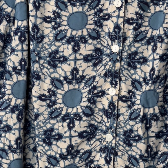 LUCKY BRAND XS Blue Floral Button Up Collar - Picture 5 of 9